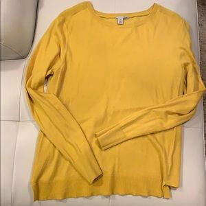 Halogen Yellow Sweater with Sheer Back